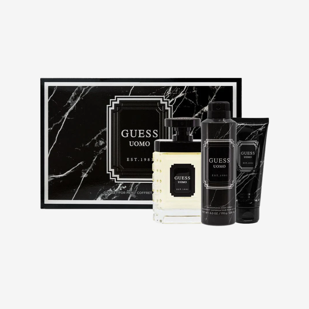Guess Uomo Gift Set for men EDT + Shower Gel + Body Spray + Pouch