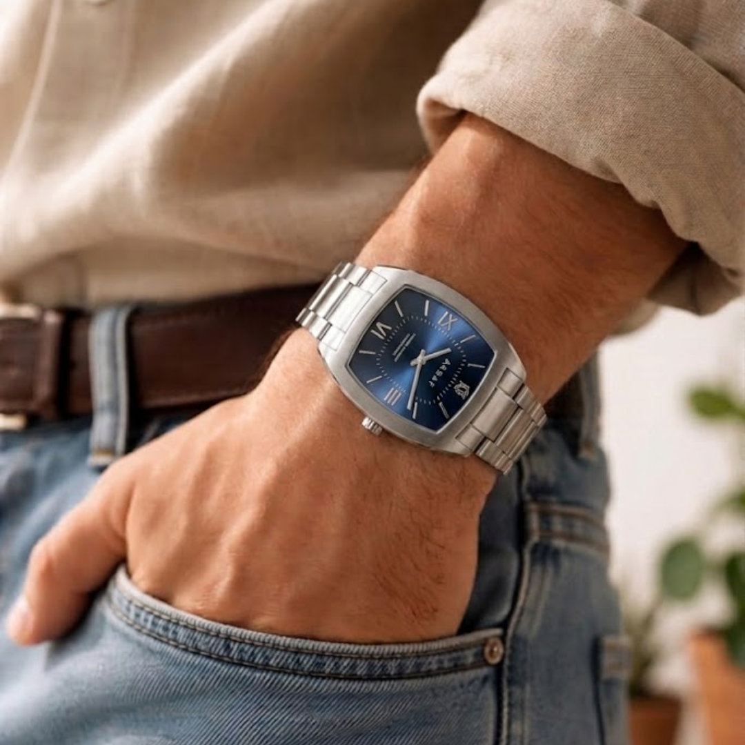 Elegance Blue Steel Watch by Assaf for Men