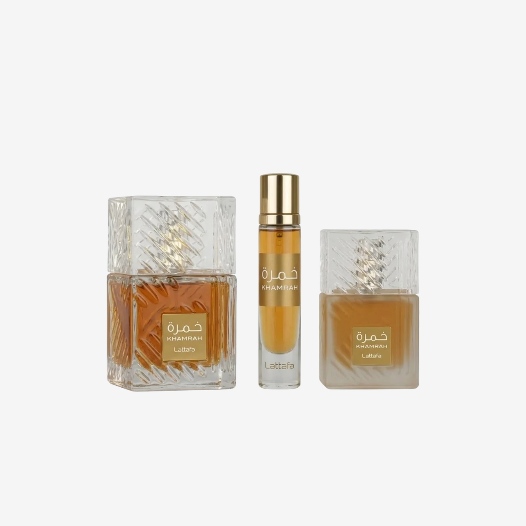 Khamrah Gift Set by Lattafa – 100ml + 12ml + 50ml – Unisex