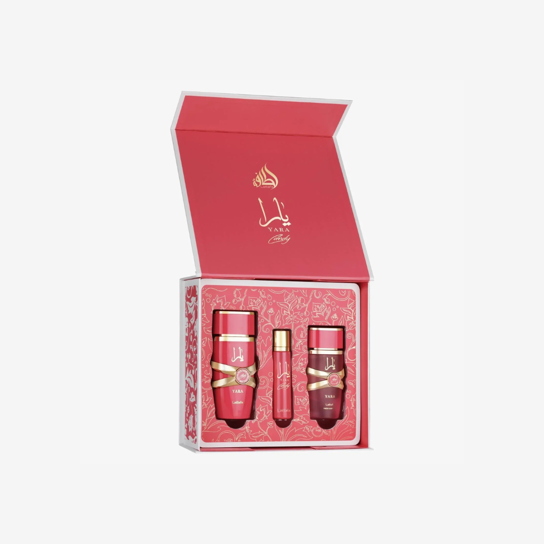 Yara Candy by Lattafa For Women Gift Set ( 100ml + 50ml + 12ml )