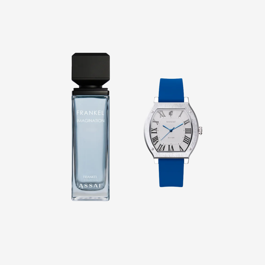 Pegasus Blue Watch & Frankel Imagination Perfume by Assaf – Men Bundle