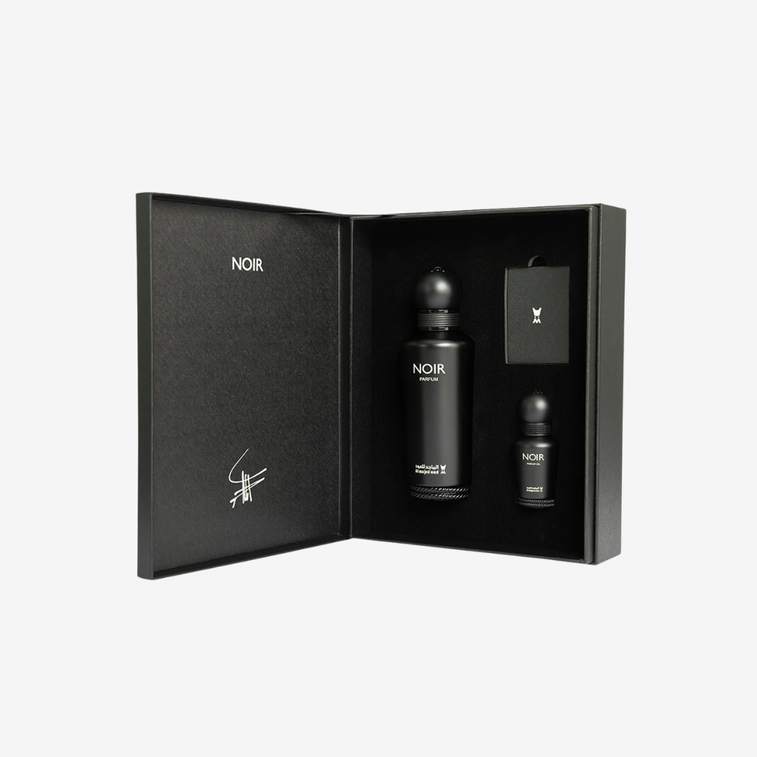 Noir Gift Box by Al Majed Oud – 150ml Perfume + 15ml Oil